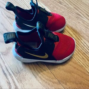 Nike Tennis Shoes Red & Navy Blue With Gold Swoosh Size 5 C